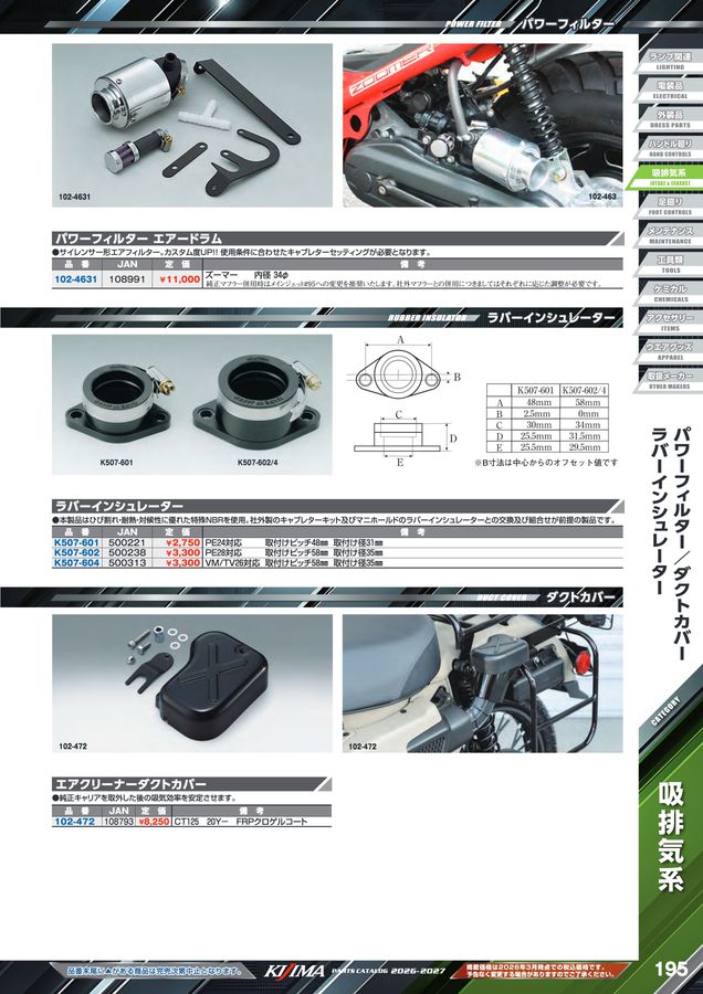 kijima parts catalog 2026-2027