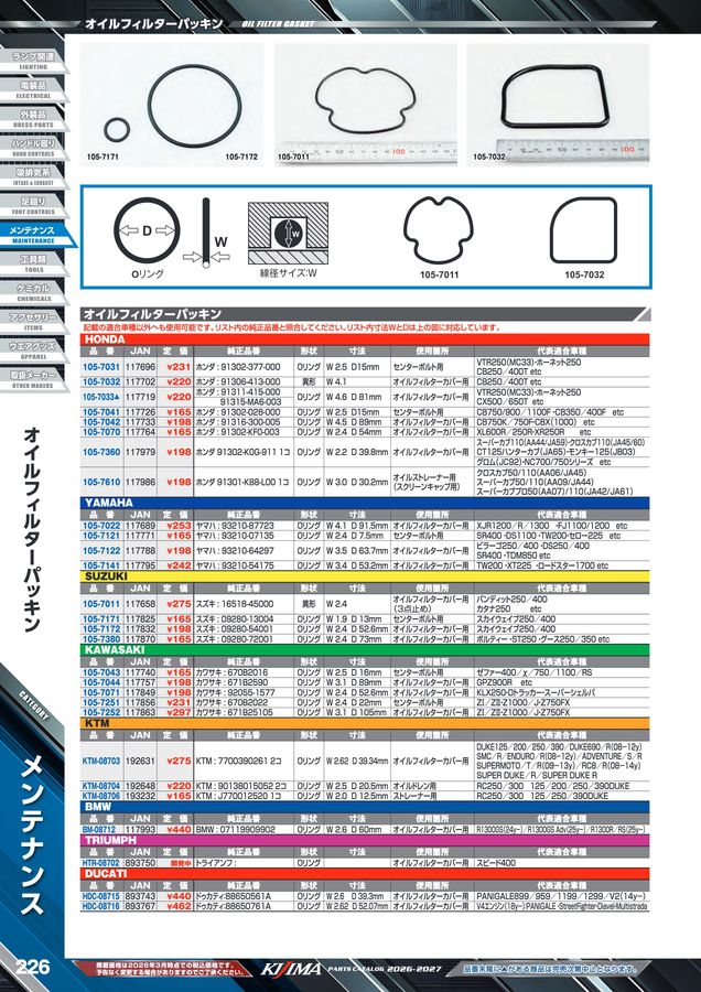 kijima parts catalog 2026-2027