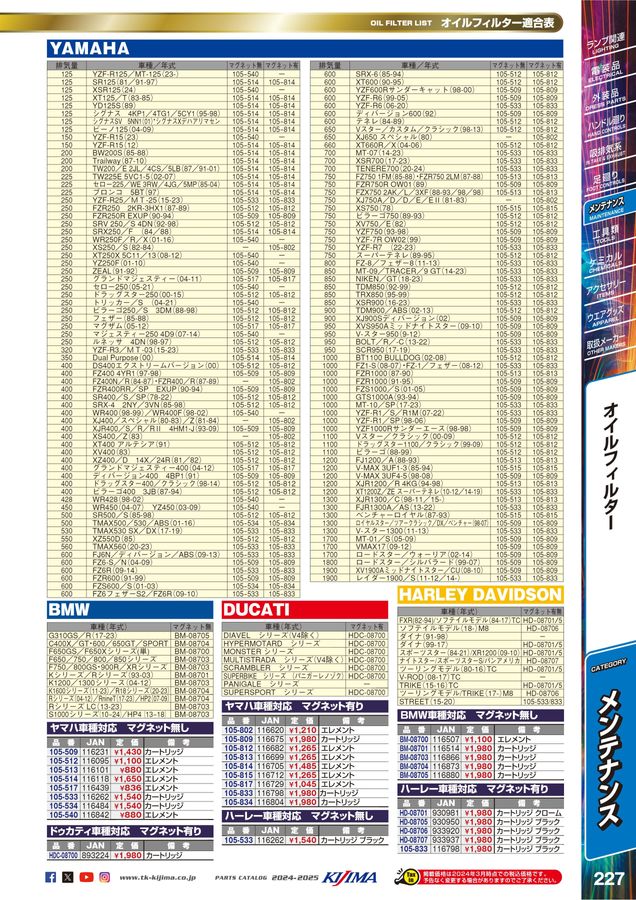 kijima parts catalog 2024-2025