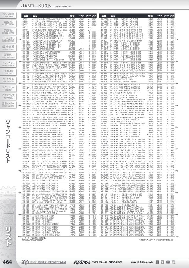 kijima parts catalog 2022-2023